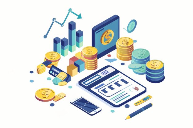 Photo conceptual finance illustration created with generative ai