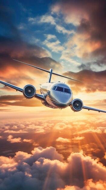 Premium AI Image Conceptual futuristic private business jet airplane Premium AI Image Conceptual futuristic private business jet airplane