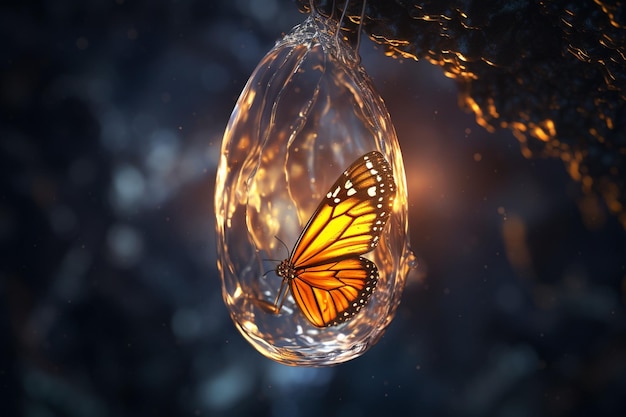 Photo conceptual illustration of a butterfly emerging generative ai