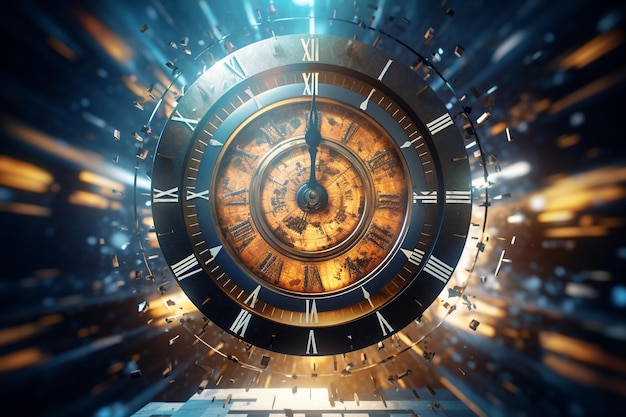Conceptual illustration of a clock with its Generative ai