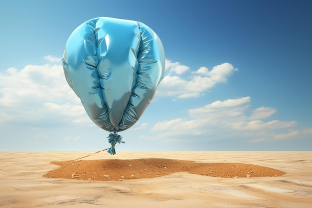 Conceptual image of a deflating balloon Generative ai