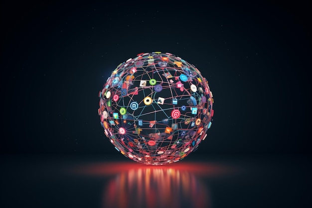 conceptual image of a globe composed of generative ai