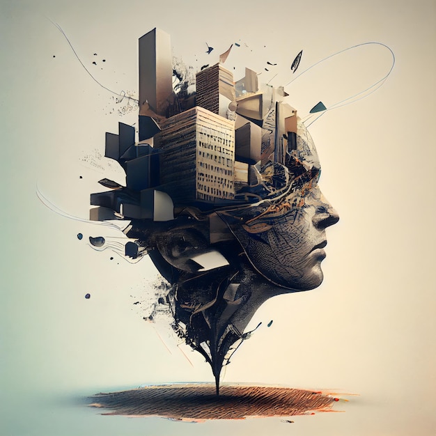 Photo conceptual image of human head with cityscape on it