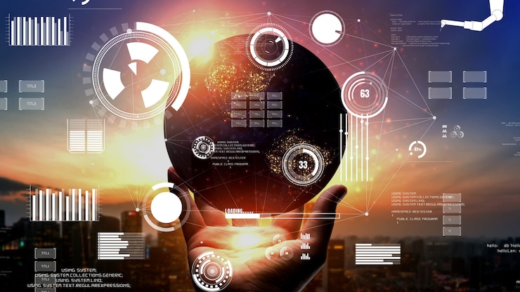 Photo conceptual industry data dashboard presenting machine status