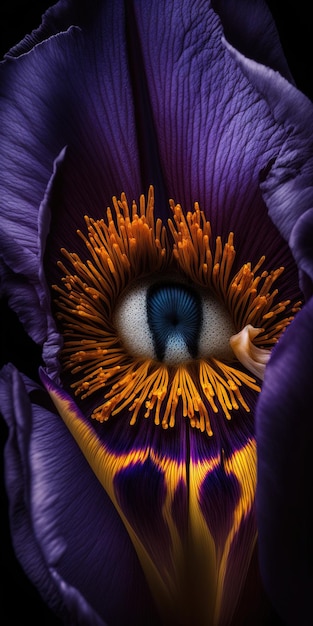 Foto fotografia macro concettuale del fiore di iris