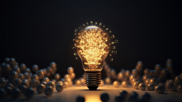 Conceptual light bulb Illustration AI GenerativexA