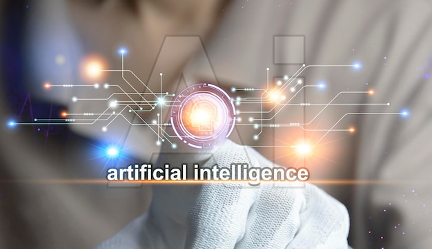 Foto concettualmente un chatbot ai o un'intelligenza artificiale che può naturalmente comunicare attraverso messaggi con gli umani