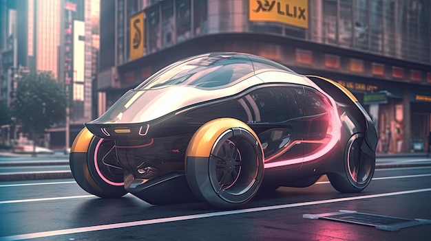 Conceptueel ontwerp van een futuristisch voertuig Generatieve AI