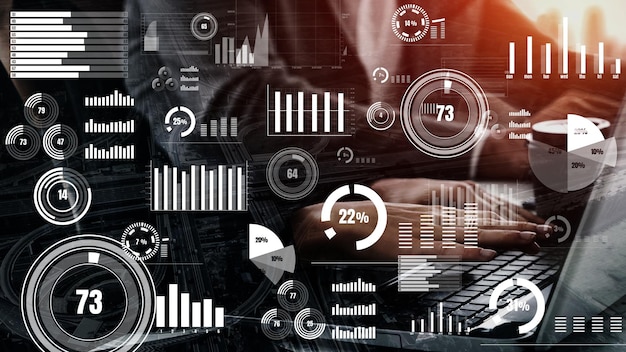 Conceptueel zakelijk dashboard voor analyse van financiële gegevens