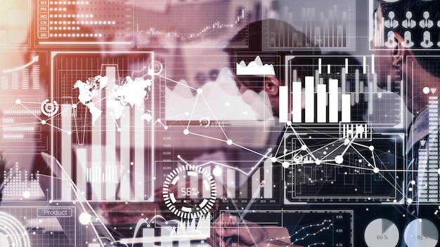 Conceptueel zakelijk dashboard voor analyse van financiële gegevens