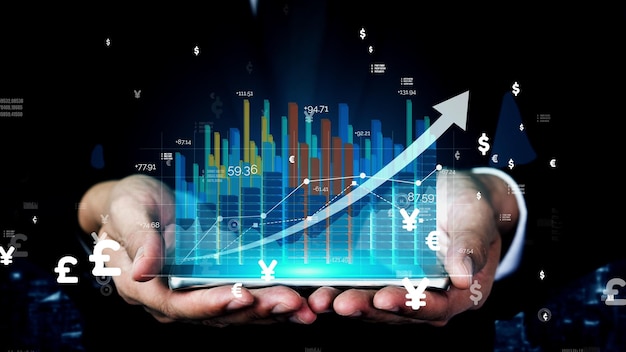 Conceptueel zakelijk dashboard voor analyse van financiële gegevens