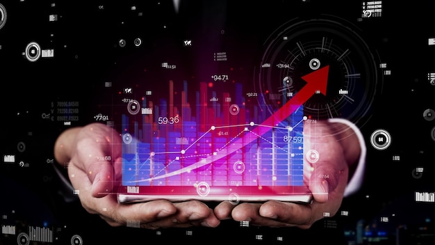 Conceptueel zakelijk dashboard voor analyse van financiële gegevens