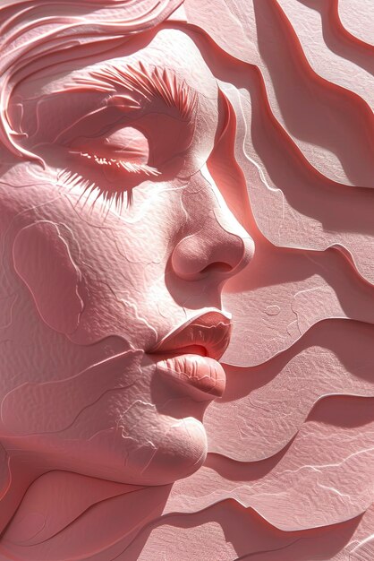 Conceptuele achtergrond in kleuren Paper CutOut illustratie van een Womans