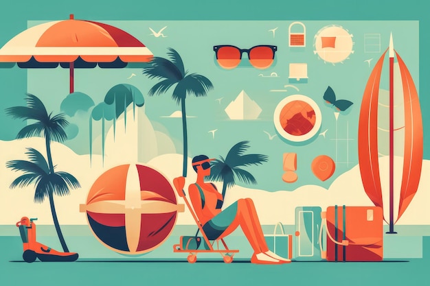 Foto conceptuele illustratie bij het reizen van de wereld zomervakantie en vakantiebestemmingen