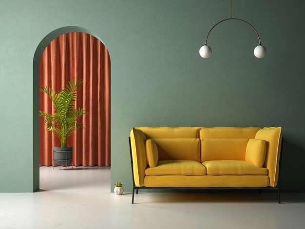 Conceptuele interieur kamer 3d illustratie