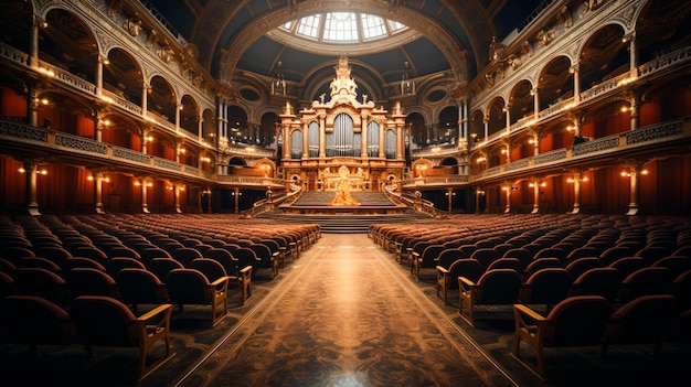 Фото Концертный большой зал внутри со стульями