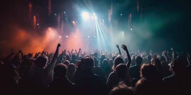 Concert Goers Creating a Vibrant Music Concert Background