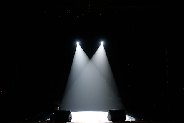 Photo concert light show, colorful lights in a concert stage