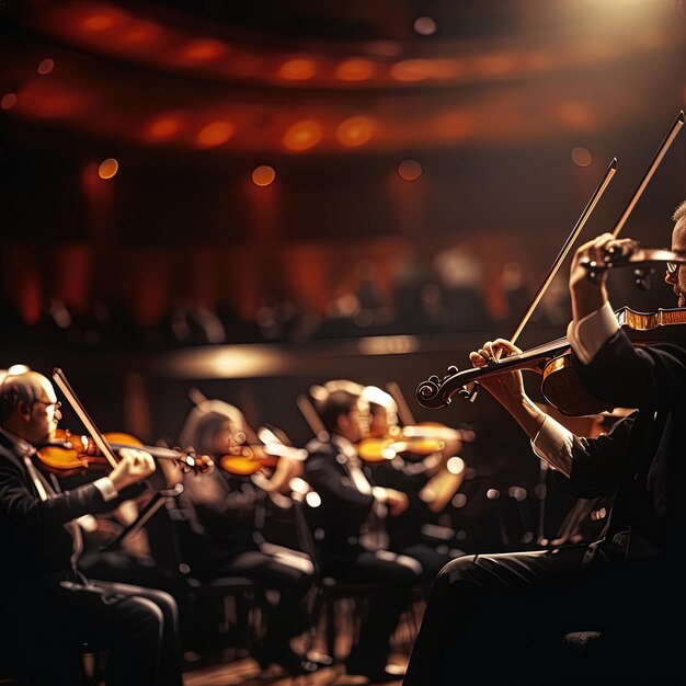 Foto un concerto di musicisti tra cui un direttore d'orchestra e un direttore