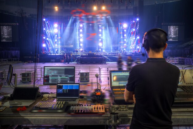 Photo concert with shooting on tv