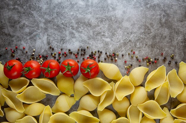 Conchiglioni pasta with tomato.