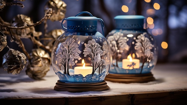 Conclude the collection with a dreamy scene of a clear starry winter night A snowcovered landscap