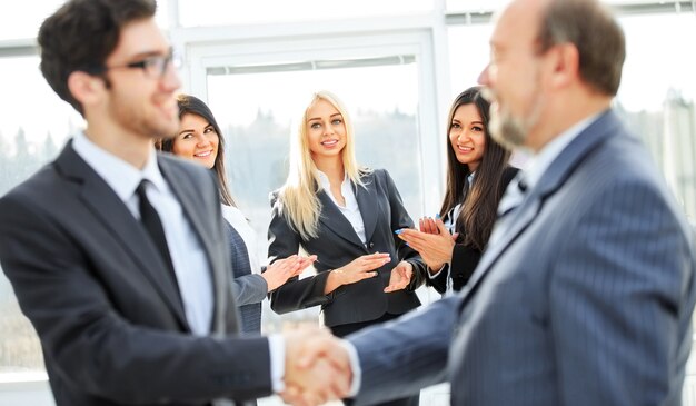 The conclusion of the transaction.handshake of two businessmen