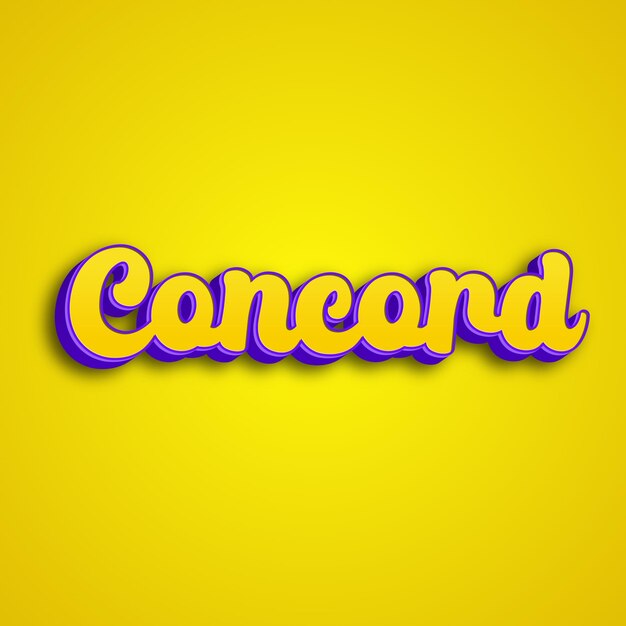 Concord typography 3d design yellow pink white background photo jpg