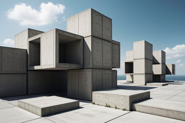 Photo concrete abstract geometry building