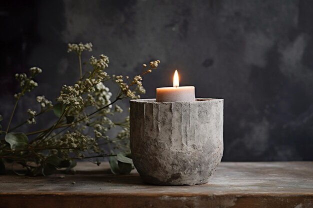 Photo concrete candle holder craft