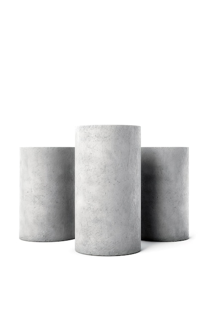 Concrete cylinder isolated on white background