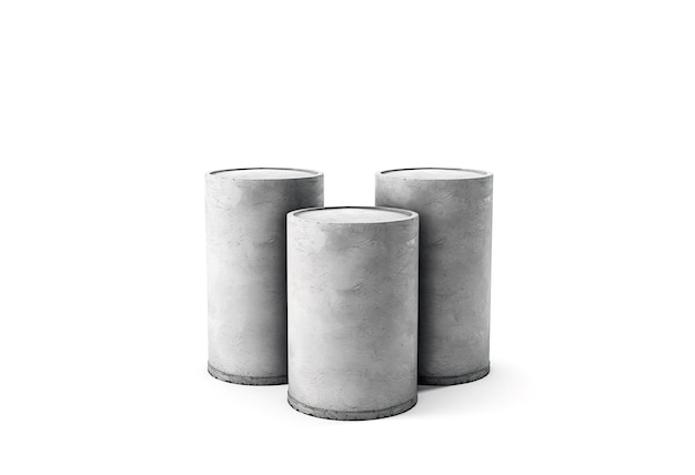 Photo concrete cylinder isolated on white background