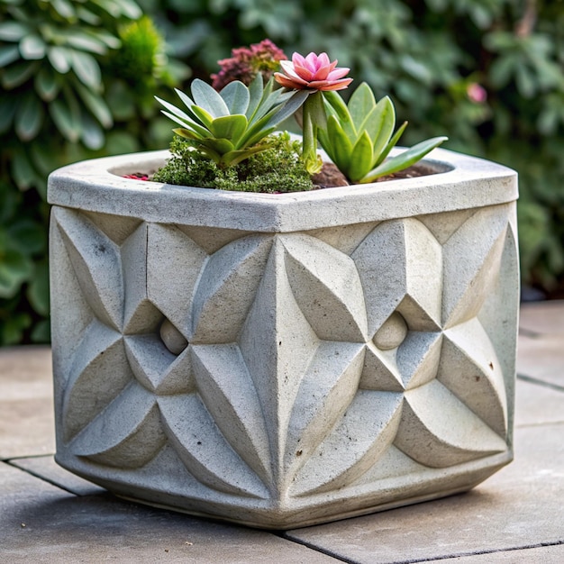 concrete decorative flower pot