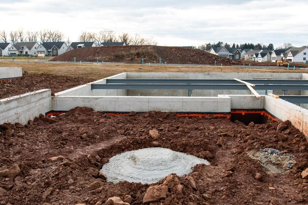 concrete foundation for a new house