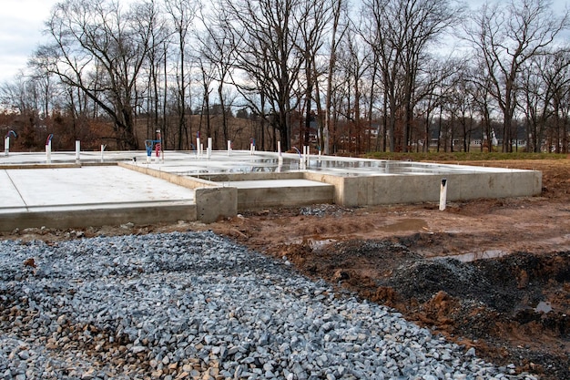 concrete foundation for a new house