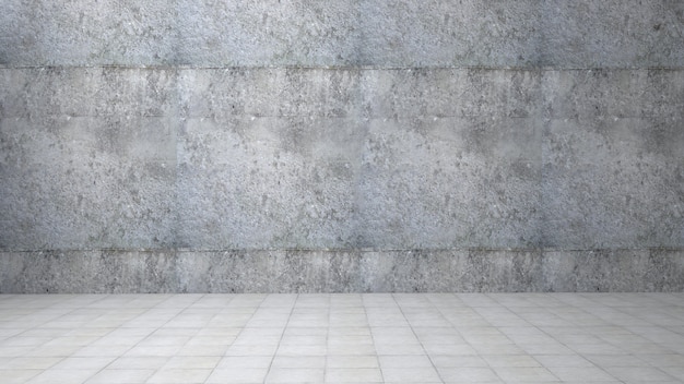 Concrete interior design with on a floor.