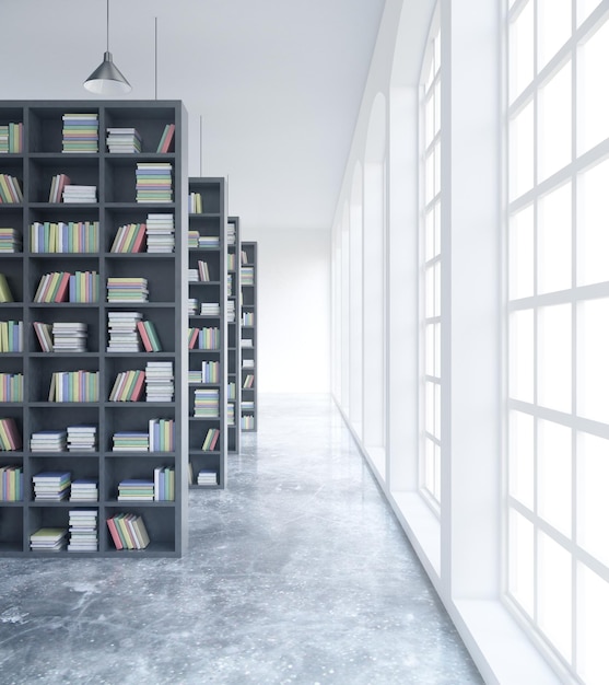 Photo concrete library interior