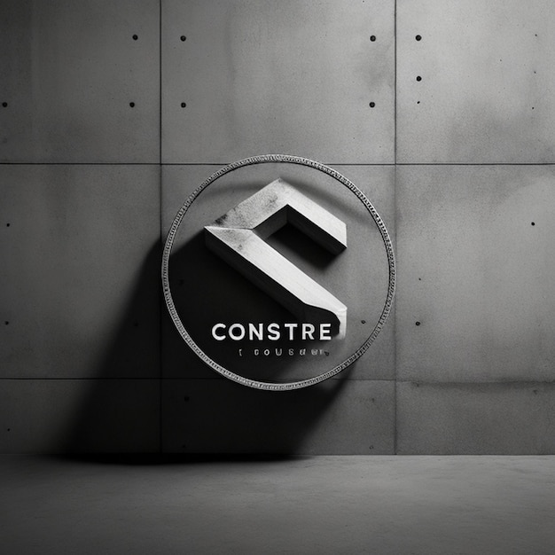 Photo concrete logo effect mockup