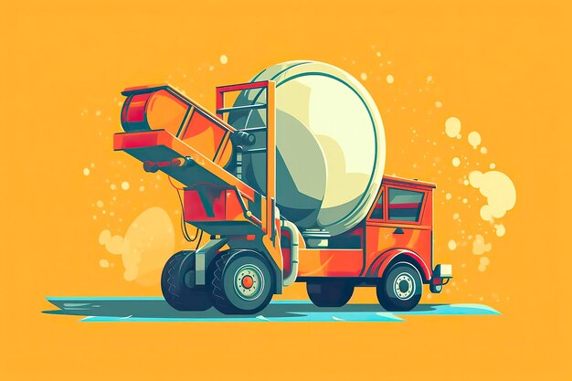 Concrete mixer illustration transportation illustrationgenerative ai