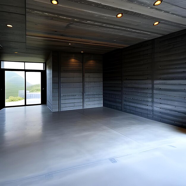 Concrete room Open space interior