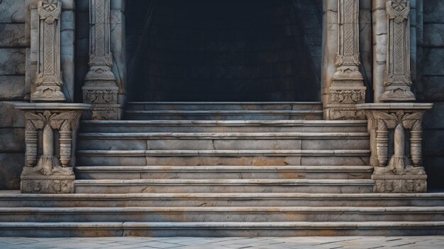 Photo concrete stairs with architectural detail background