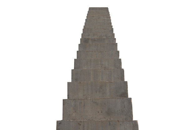 흰색 배경에 고립 된 콘크리트 계단
