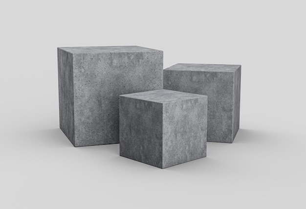 Concrete stone plate cosmetic podium 3d background or abstract empty product display 3d illustration