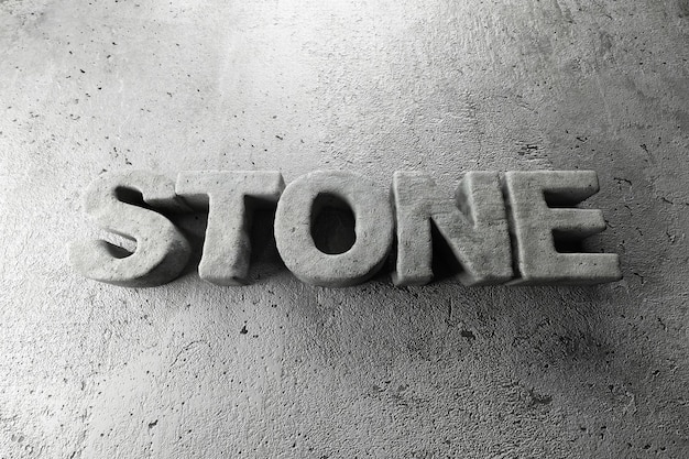 Photo concrete stone text on monolith background