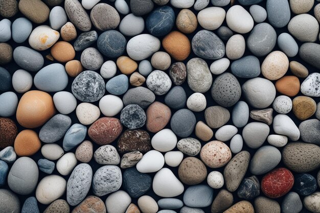 Concrete surface with stones and rocks