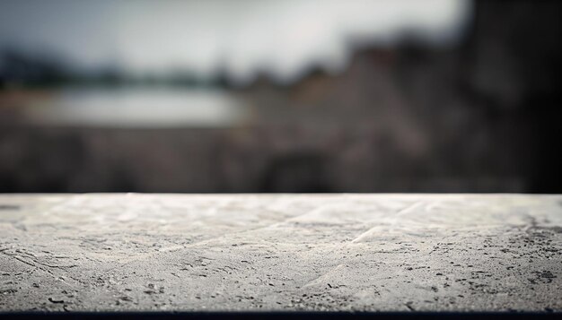 Concrete table with jungle in the background empty concrete table for product display