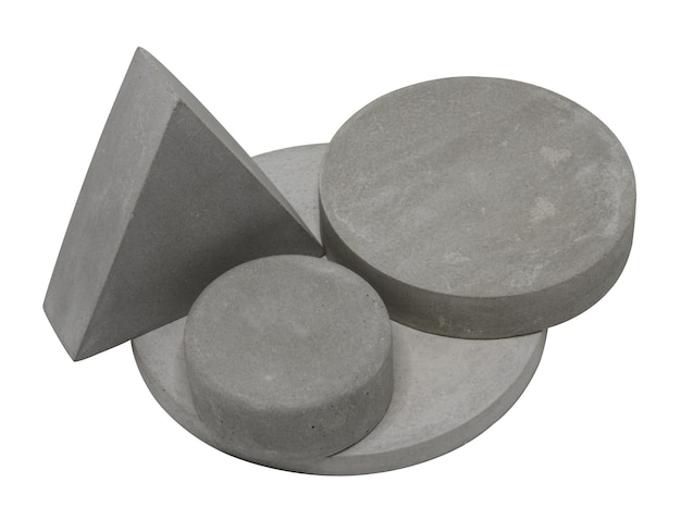 Foto piedistallo di podio a modello di cemento per l'esposizione di prodotti cosmetici o per la cura della pelle isolati su sfondo bianco