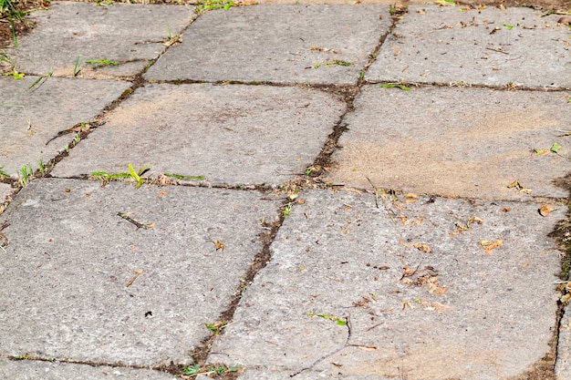 Concrete tiles on the pedestrian path