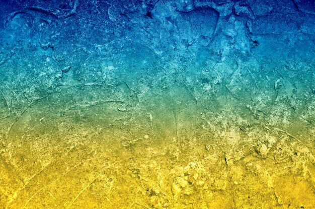 Concrete wall blue-yellow color background