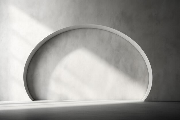 Concrete wall with circular shape inside Lights and shadows